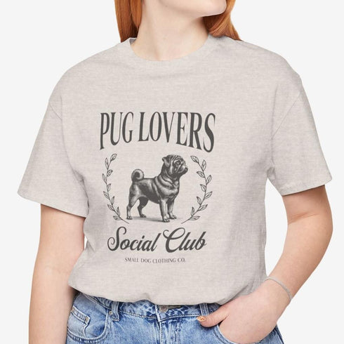 Black Pug Shirt for Women - Pug Lovers Club Tee